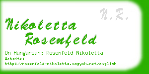 nikoletta rosenfeld business card
